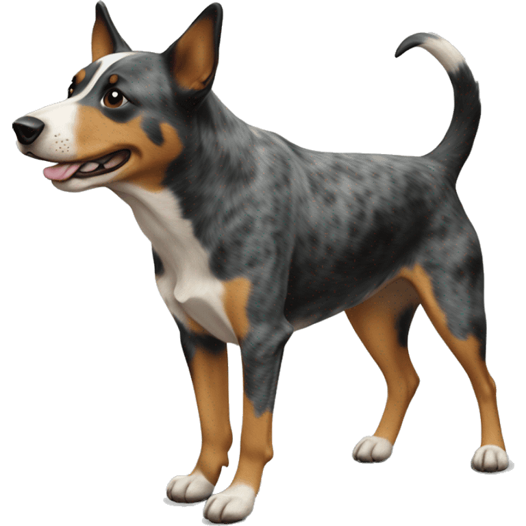 Cattle dog walking on back legs emoji