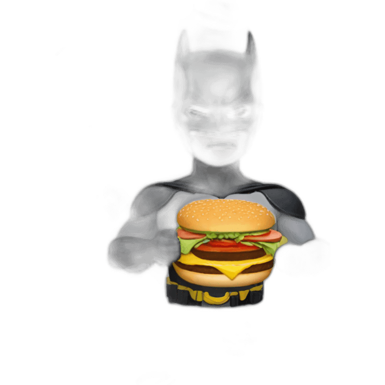 Batman eating hamburgers emoji