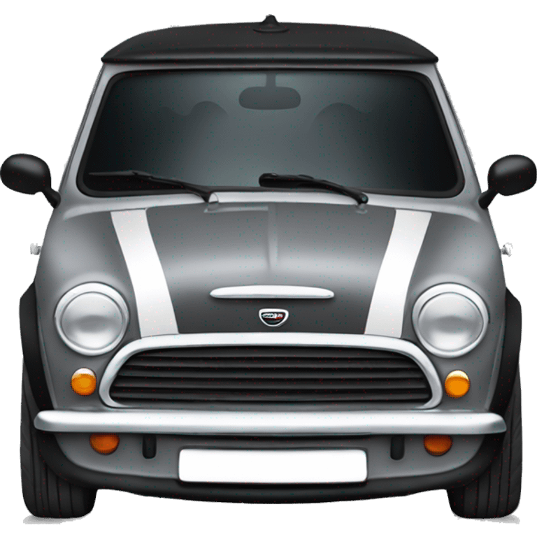 Grey mini cooper with black bonnet stripes emoji