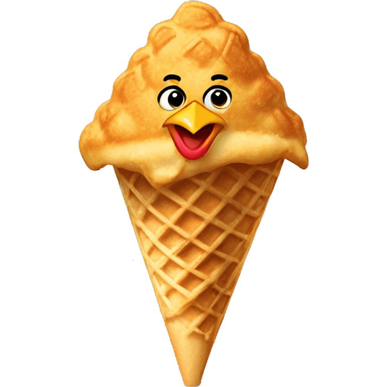 chicken tenders in a waffle cone emoji