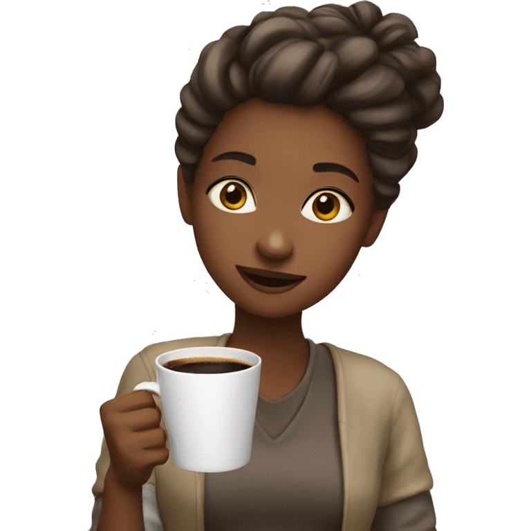 Girl with coffee  emoji