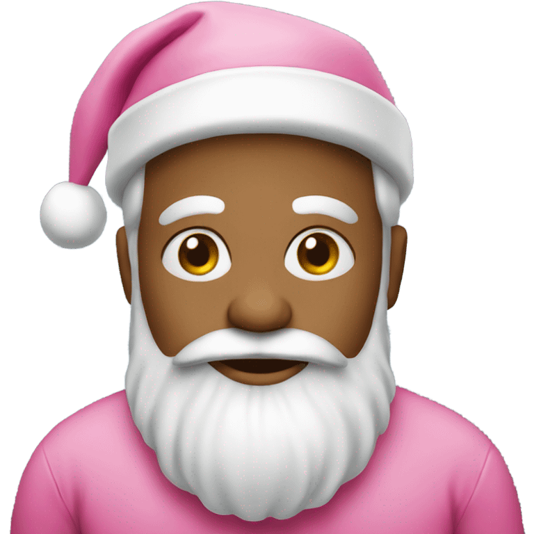 Santa wearing pink emoji