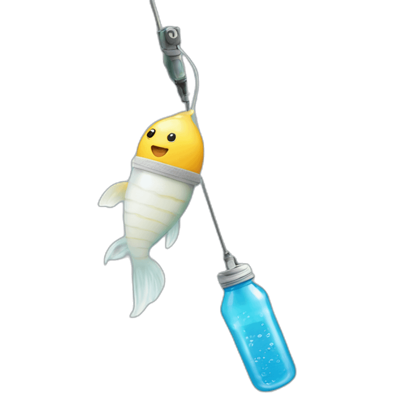 Baby bottle on a fishing pole emoji