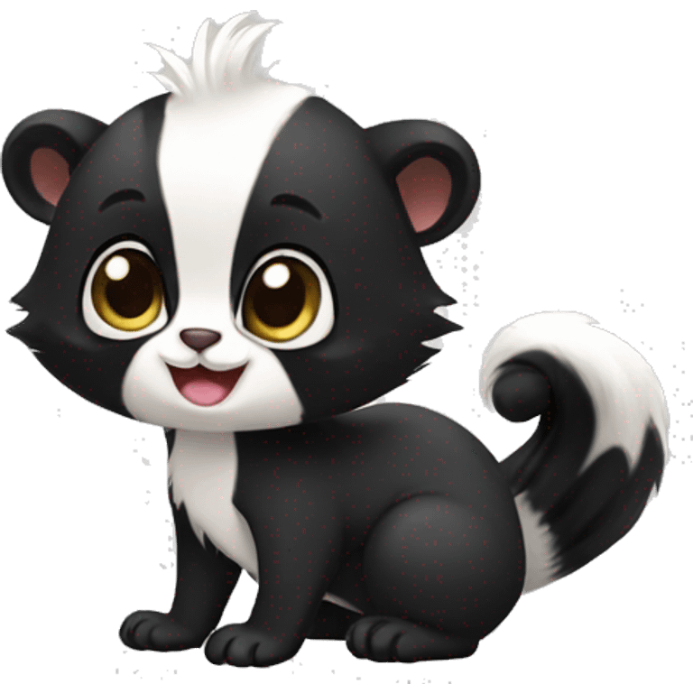 Cute skunk-panda-ferret-cat-hybrid full body emoji