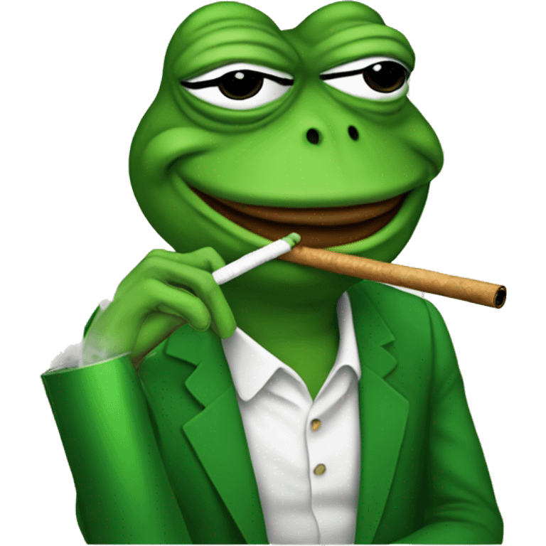 Pepe Frog is smoking shisha emoji