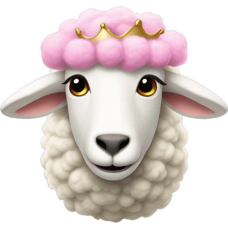 Sheep with a pink crown emoji