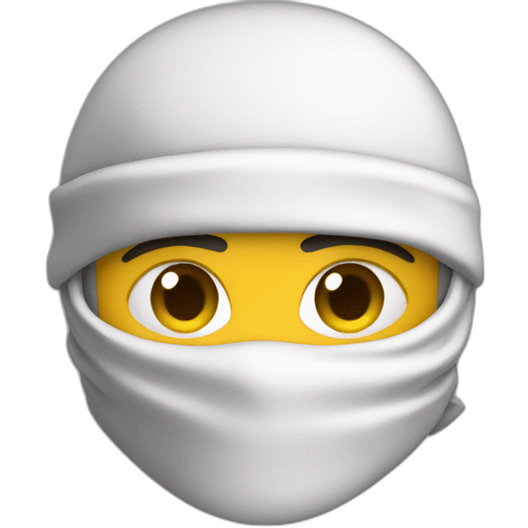 A ninja white a worker suit emoji