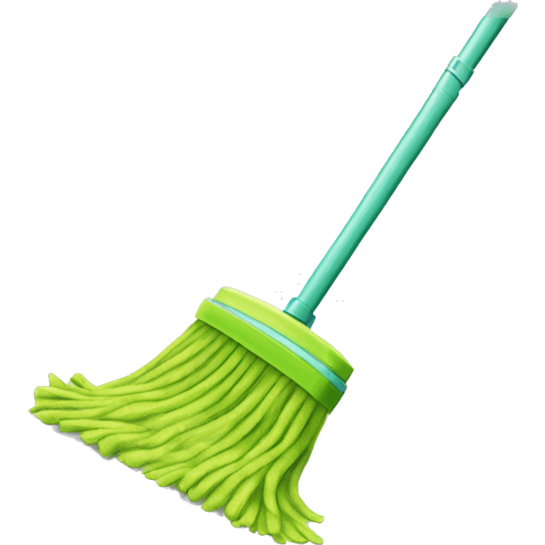 Isolated realistic full length swiffer wetjet mop emoji