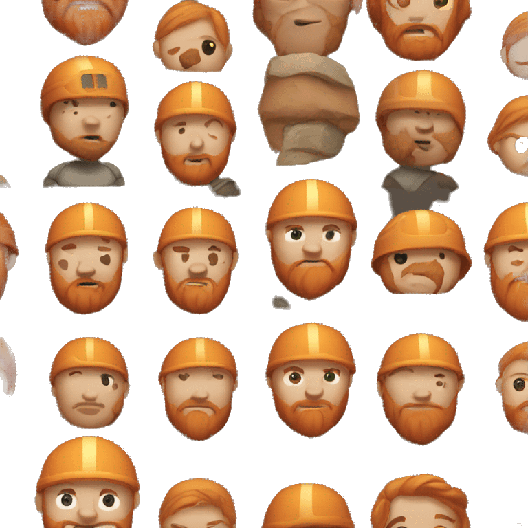 ginger dwarf with helmet emoji