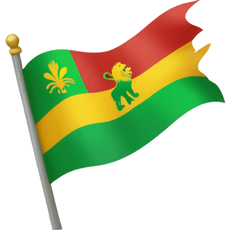 Green, yellow and red flag with lion of Judah at the center emoji