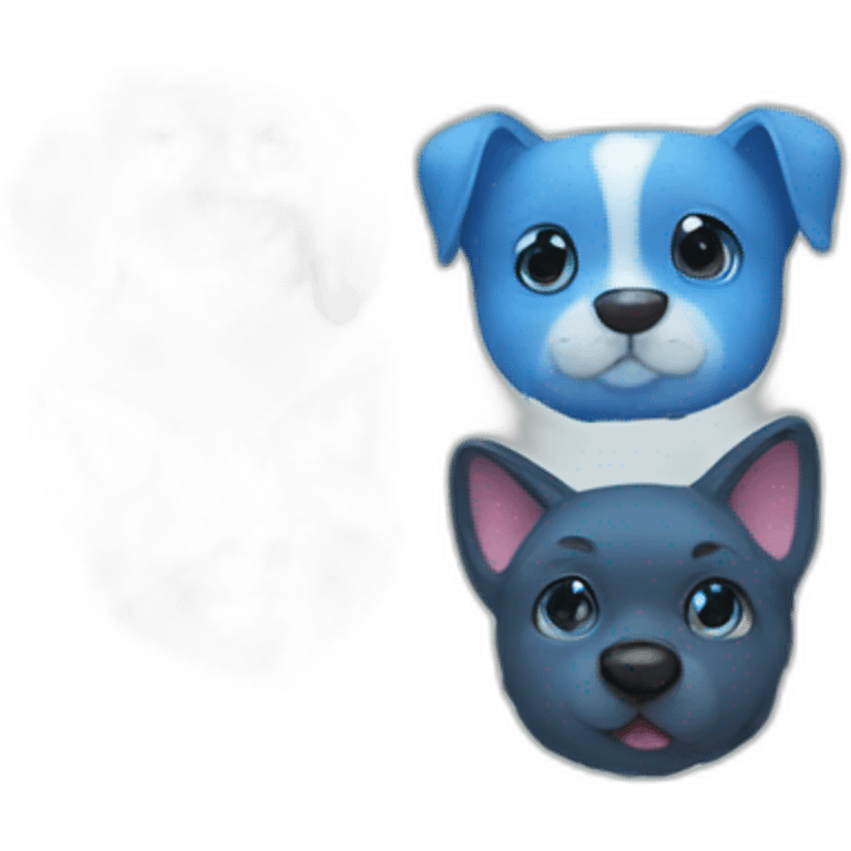 A blue dog frend cat emoji