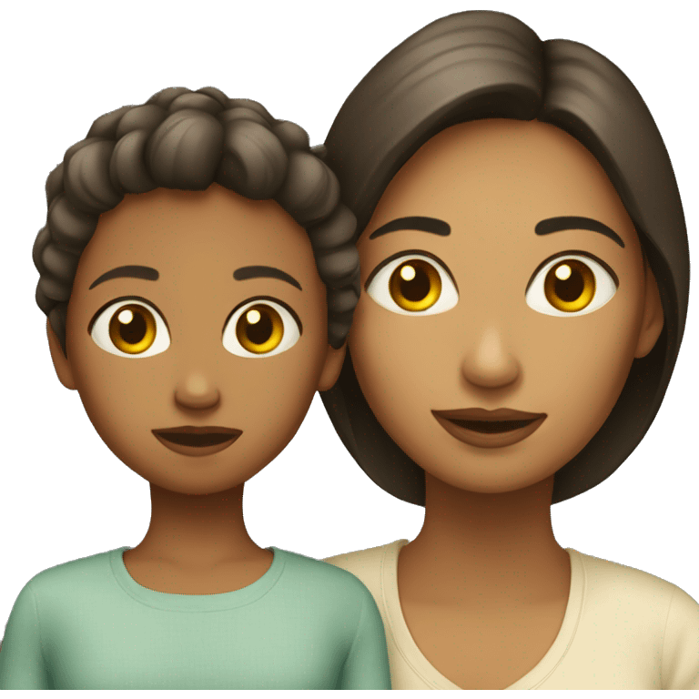 Mother and daughter  emoji