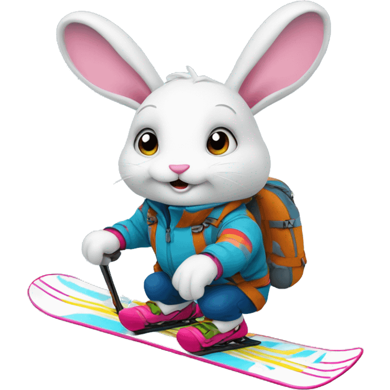 bunny on ski’s  emoji