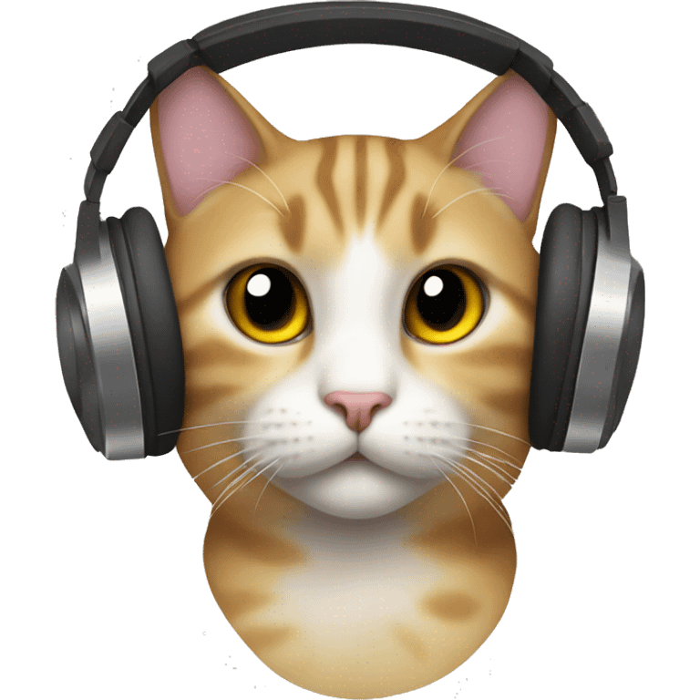 cat with headphones on emoji