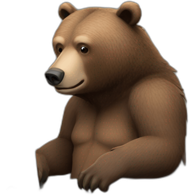 Grizzly Bear Human Programming with Computer emoji