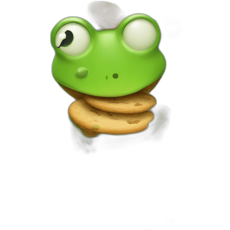 frog eating cookie emoji