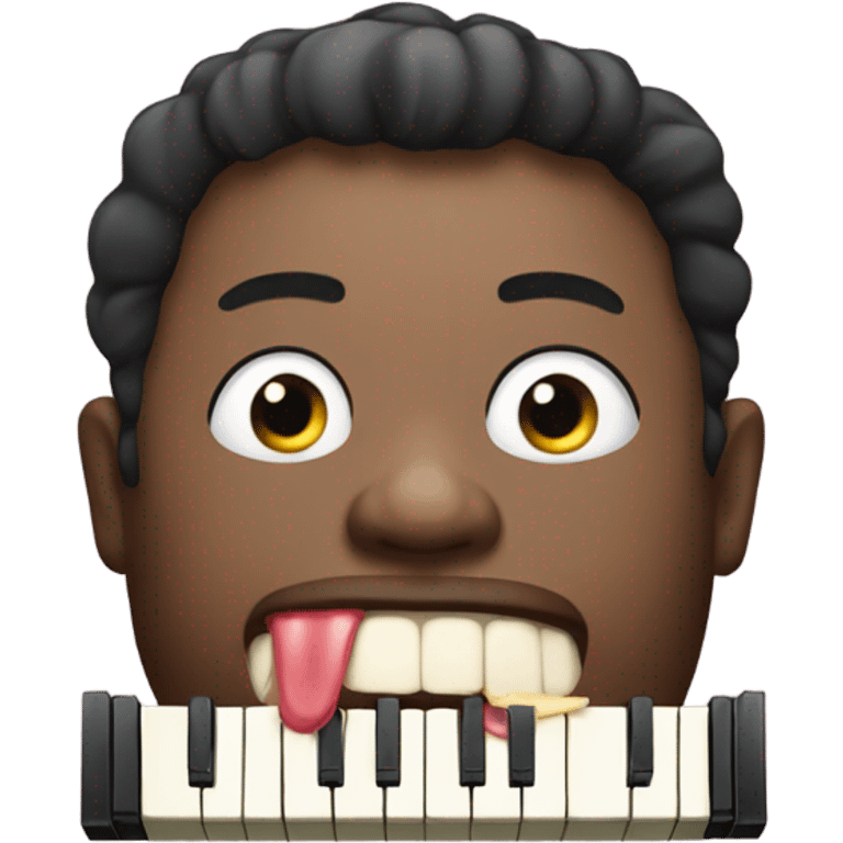 Guy with fat piano in his mouth emoji