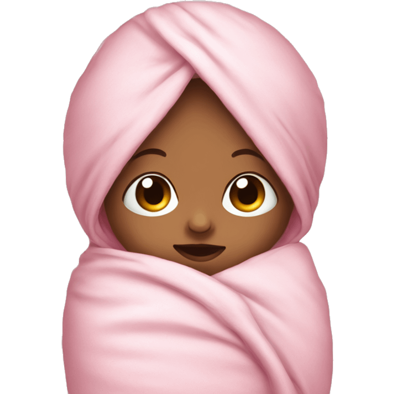 Newborn baby in pink swaddle emoji