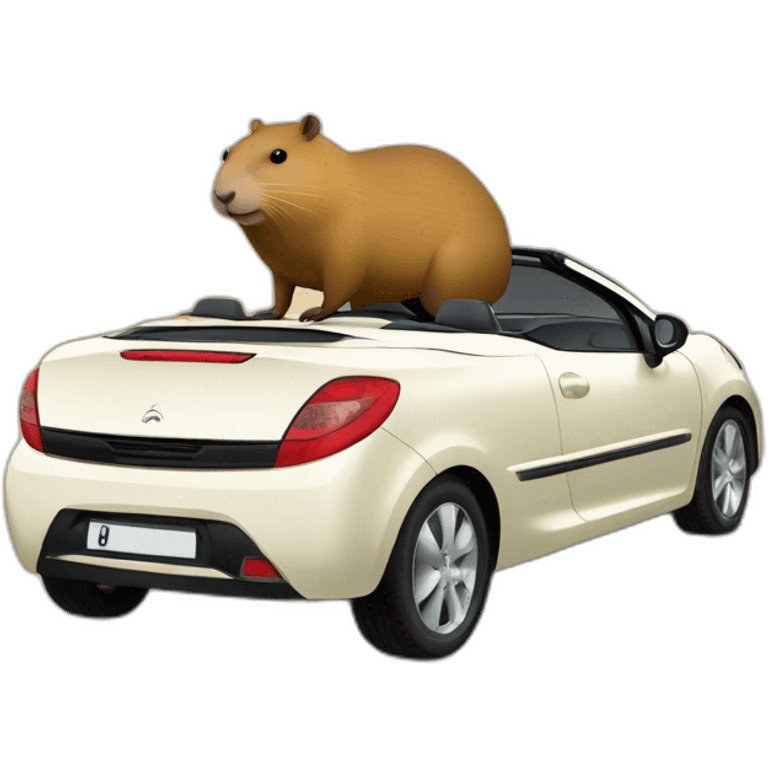 capybara in a peugeot 207 coupé cabriolet emoji