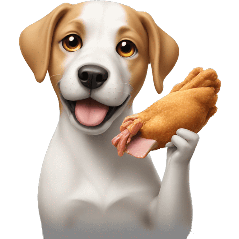 dog eating chicken  emoji