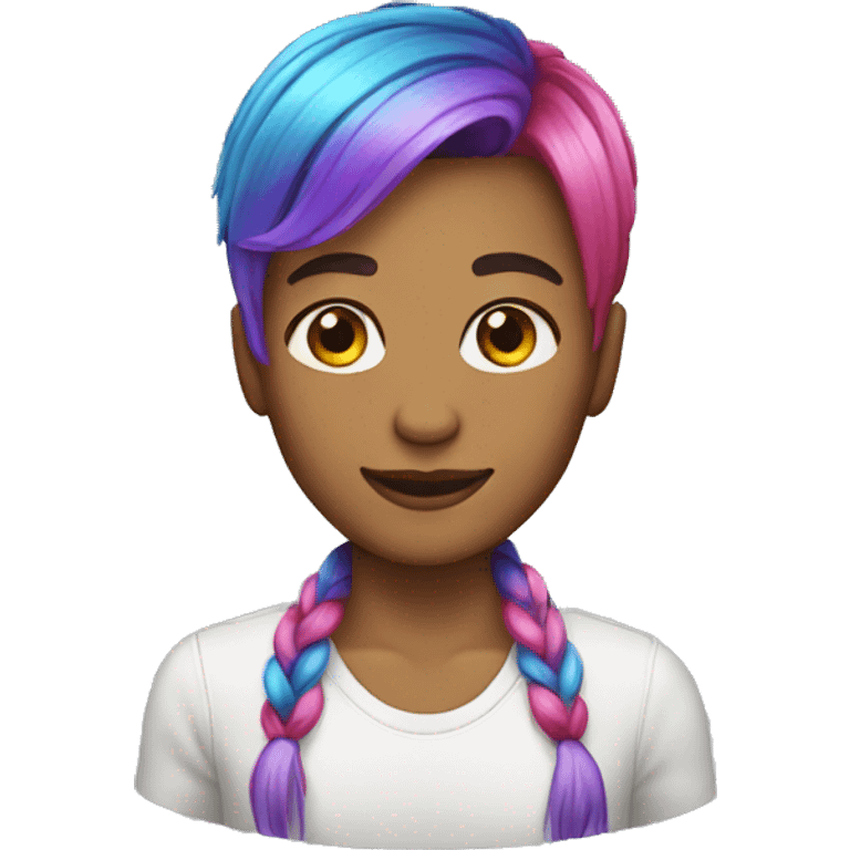 rainbow hair non-gendered emoji