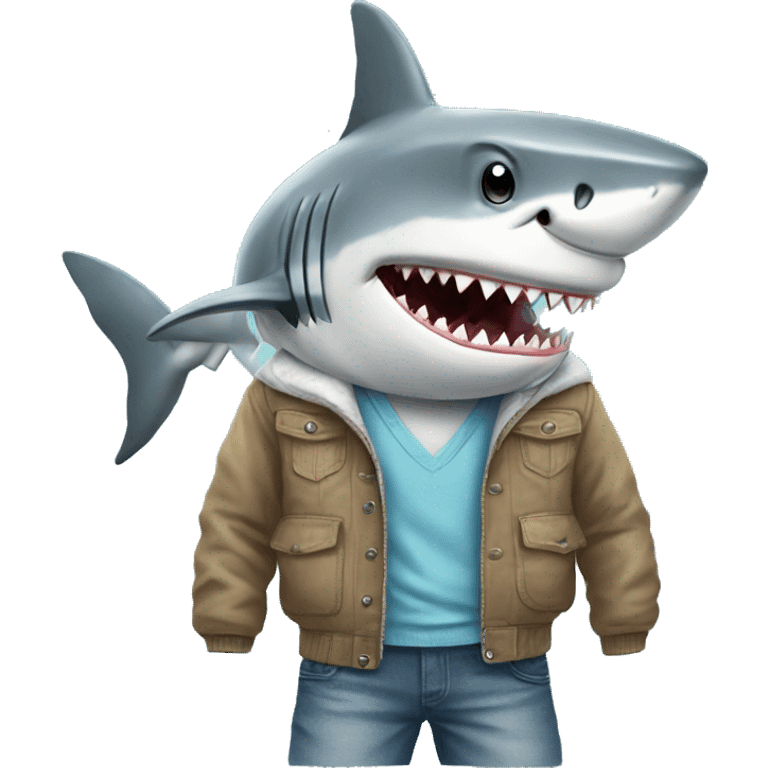 shark with clothes emoji