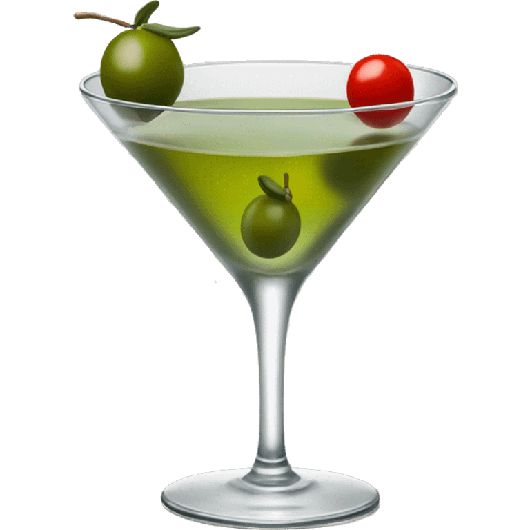 martini garnished with an olive emoji