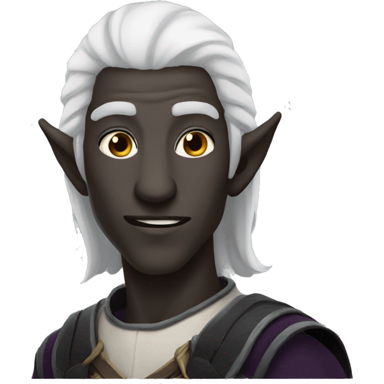 a dark elf male with white hair emoji