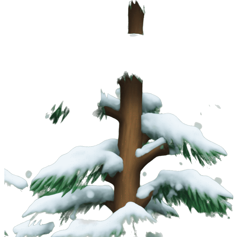 a pine tree covered with snow emoji