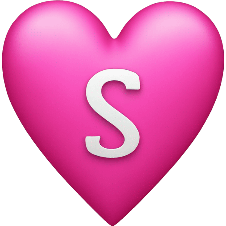 Bright pink heart with the initial s emoji