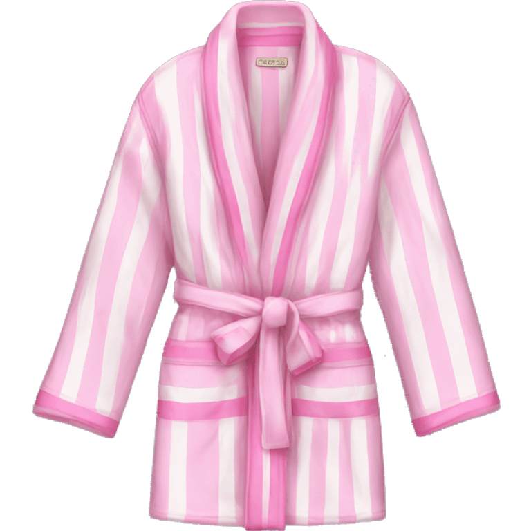 Victoria secret robe with white and pink iconic stripes  emoji