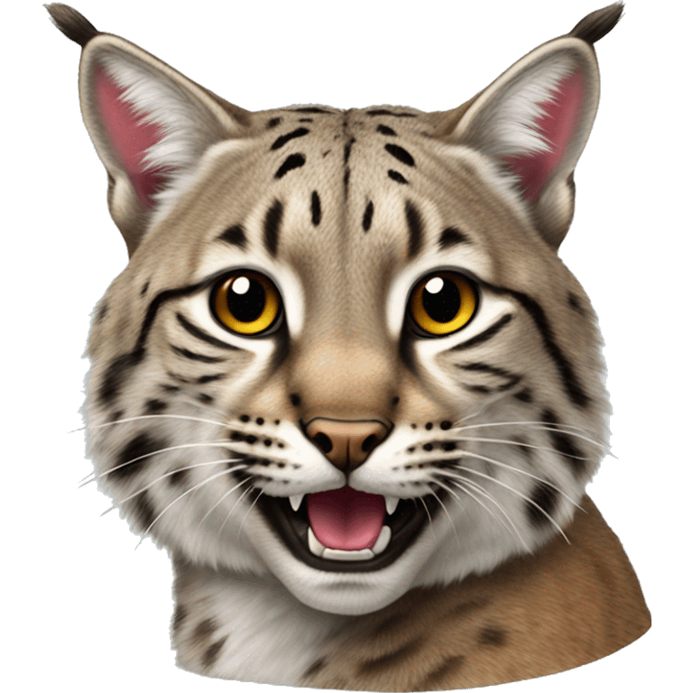 Bobcat with tongue sticking out emoji