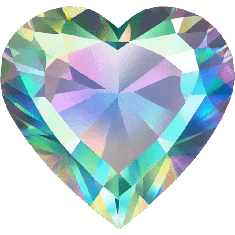 Heart shaped 56-carat iridescent diamond emoji