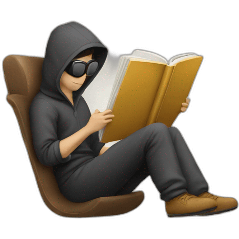 Hacker reading a book emoji