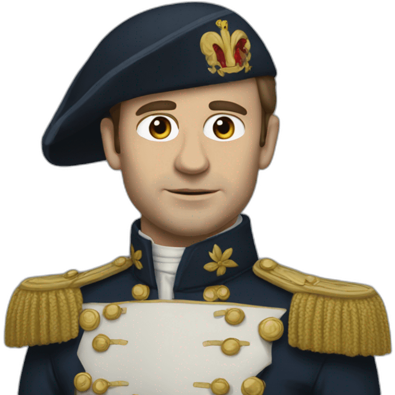 Macron in war cloth emoji