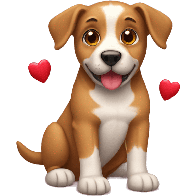 Perro con corazones  emoji