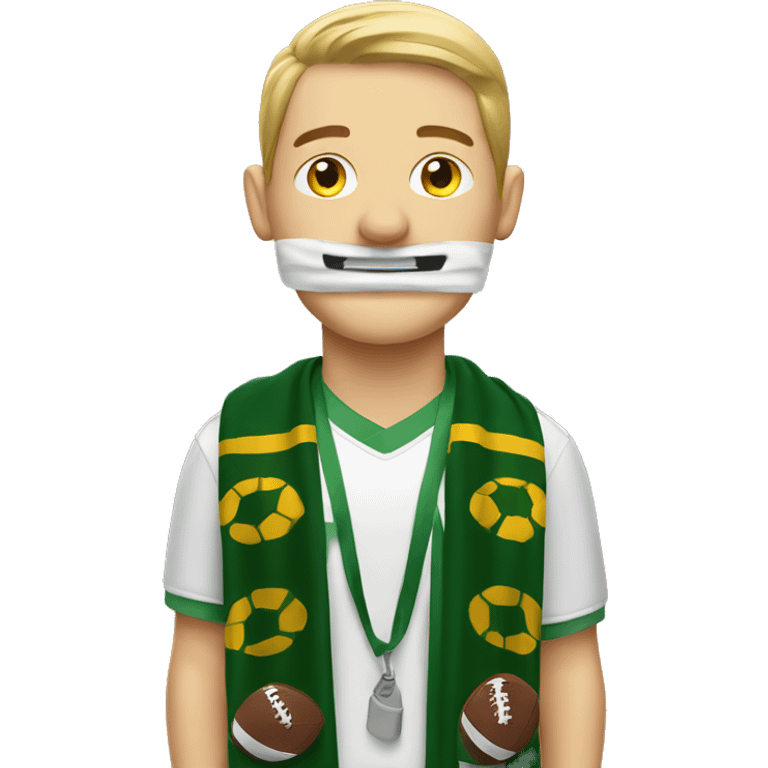 football fan with football scarf emoji