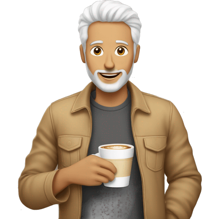 Hombre blanco de pelo café  emoji