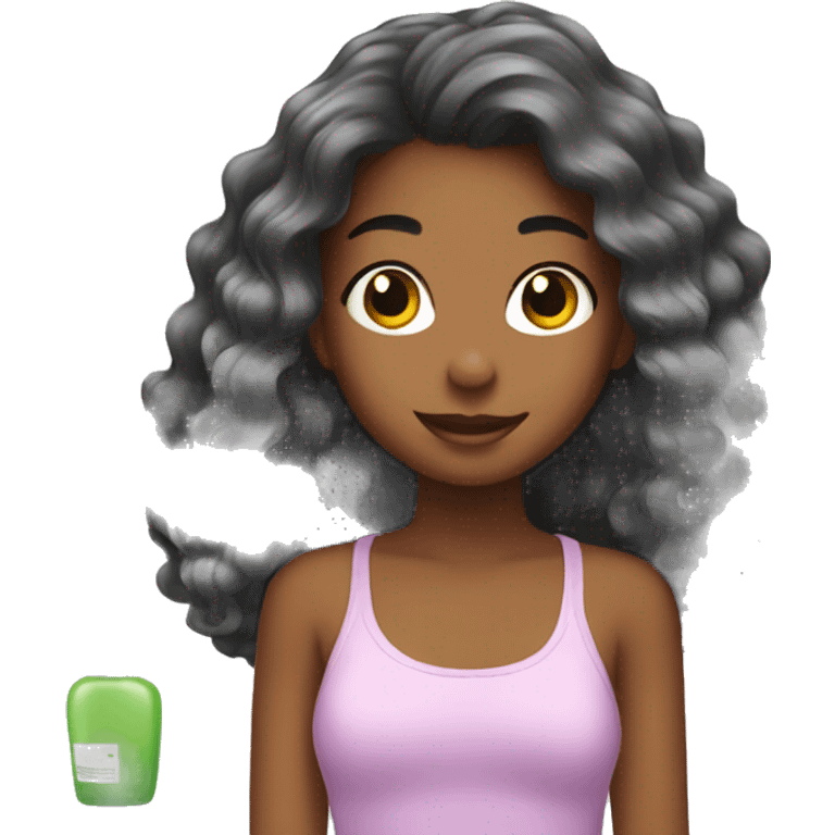 Girl doing hair care emoji