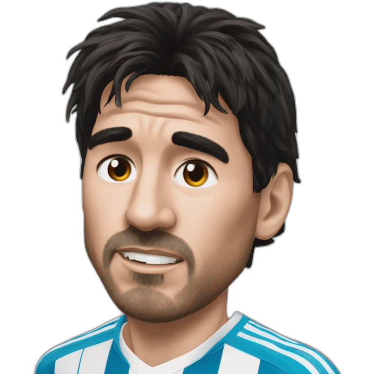 face or maradona and face of messi togheter emoji