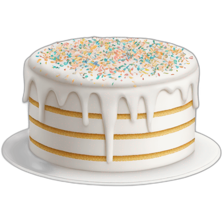 White cake with sprinkles  emoji