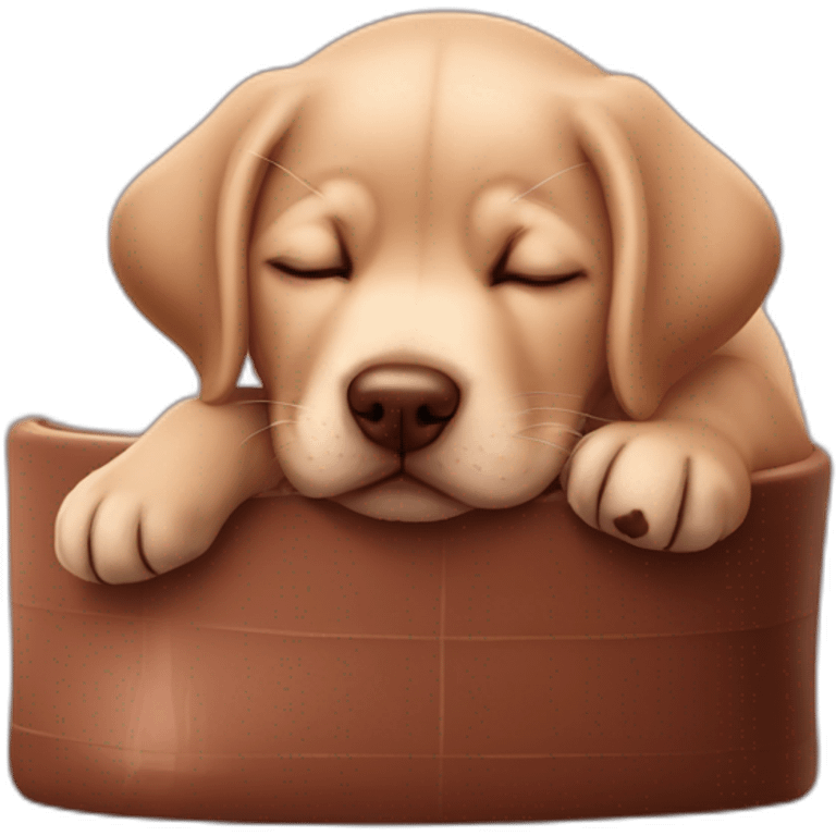 cute sleeping puppie chocolate labrador emoji