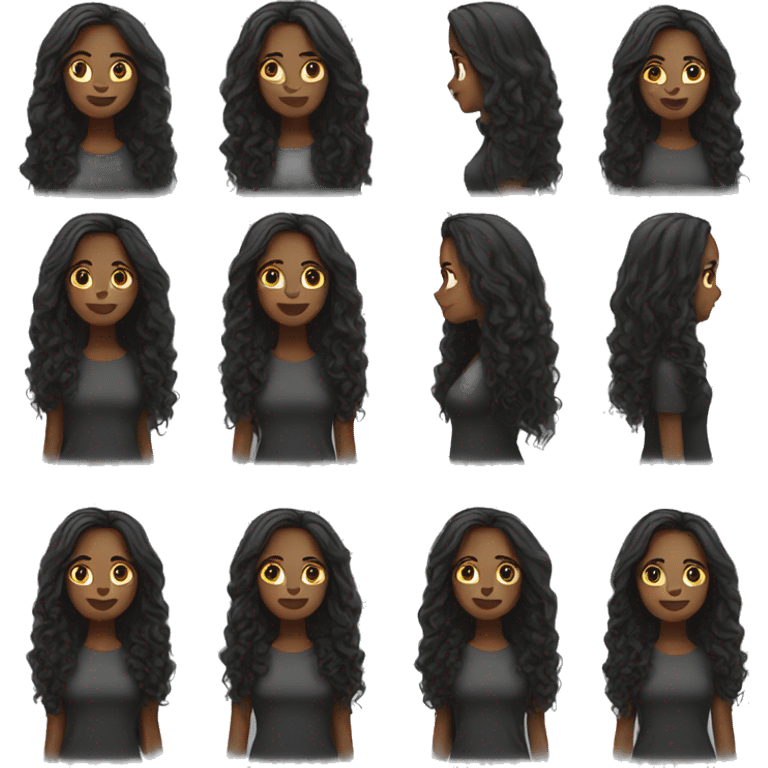 a black woman with long hair emoji