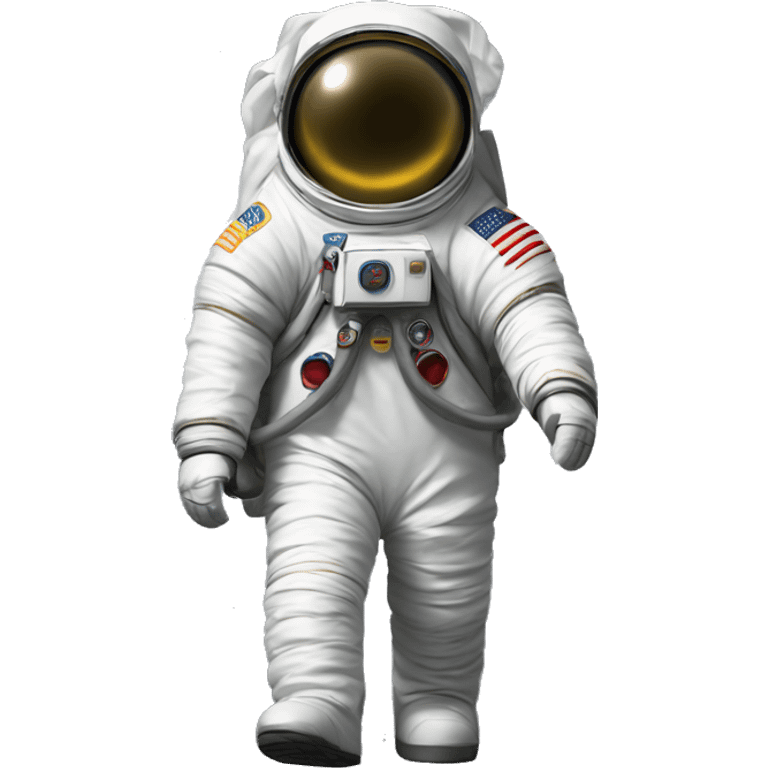 Man in grey spacesuit walking on the moon emoji