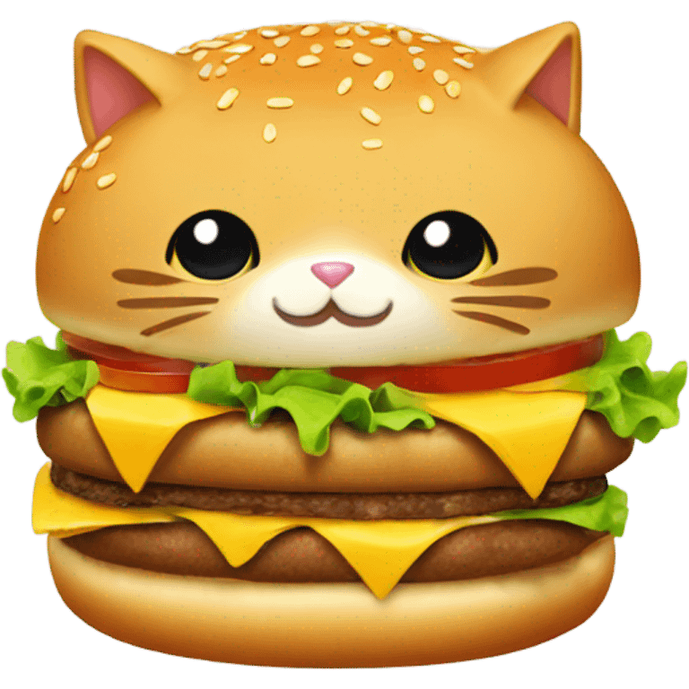 Cat in a burger bun  emoji