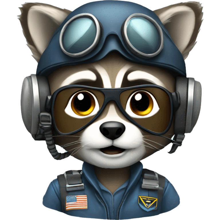 Plan pilot racoon emoji