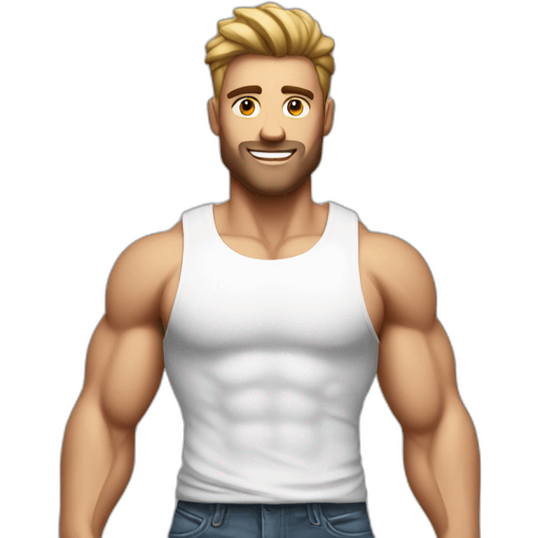 muscular guy with white tank top emoji