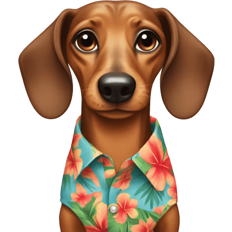 Dachshund wearing Hawaiian Shirt  emoji