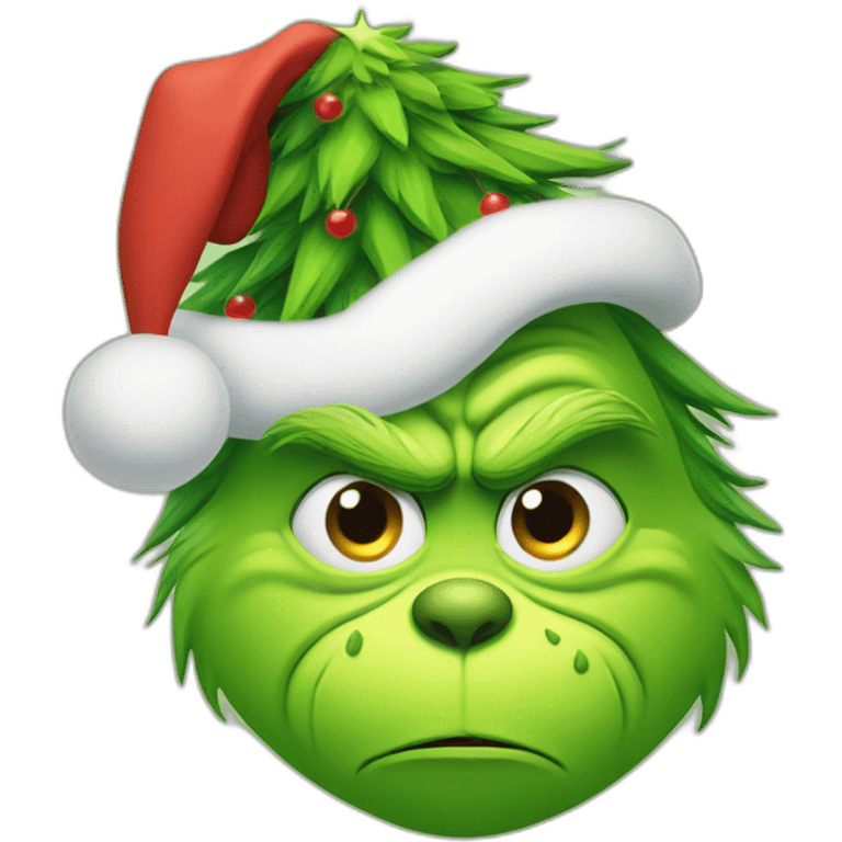 Grinch with a Christmas tree emoji