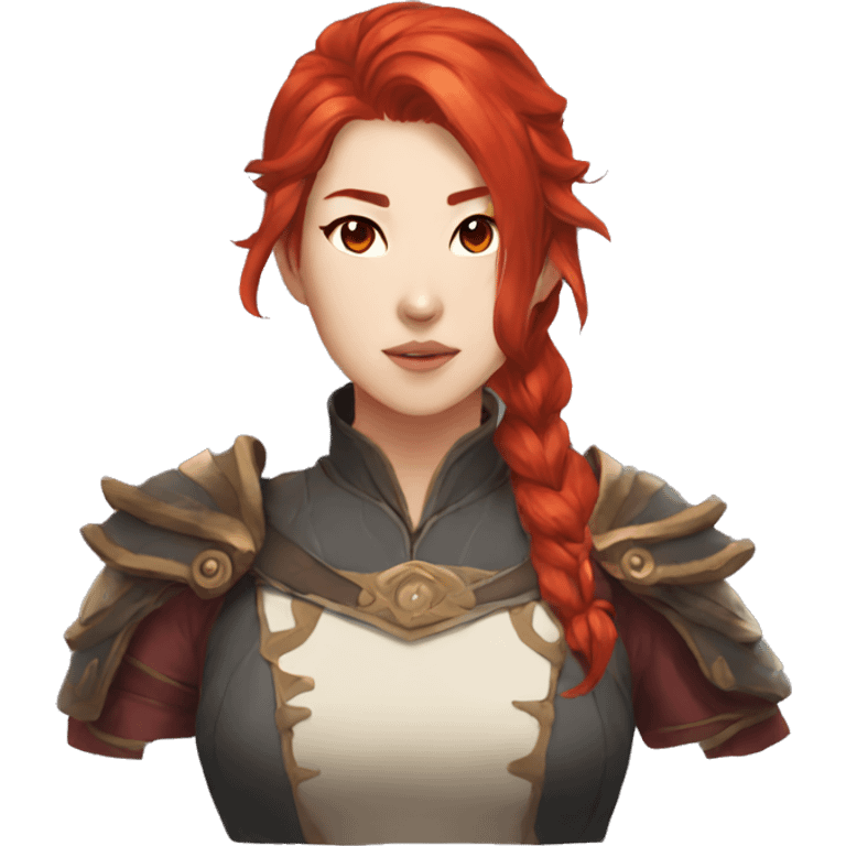 Female fire genasi rouge Asian red hair dnd emoji